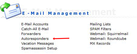 directadmin email management autoresponders