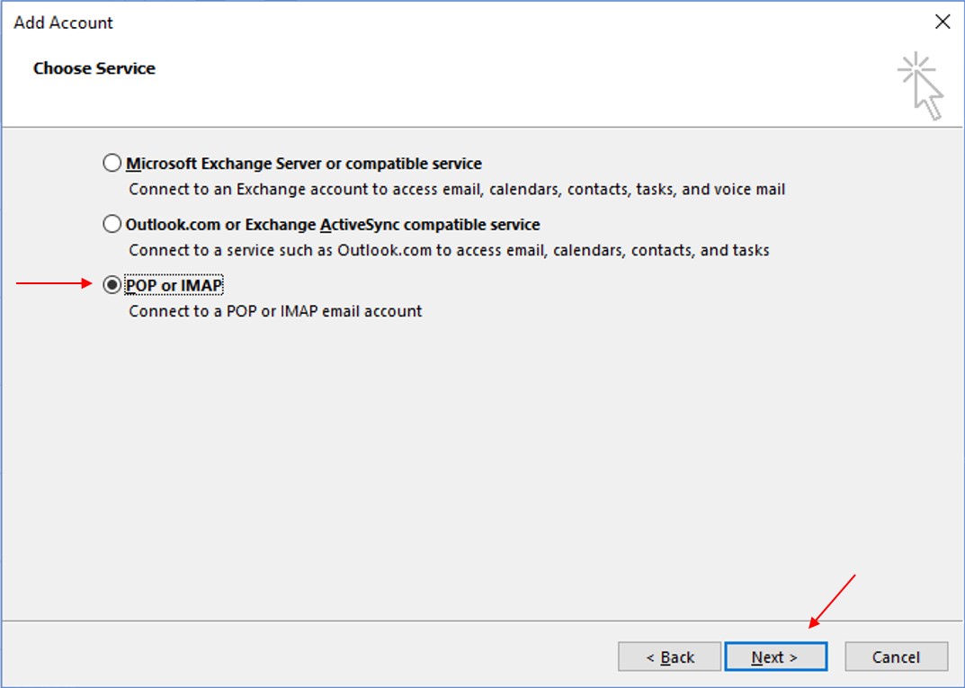 outlook add account with arrows 2
