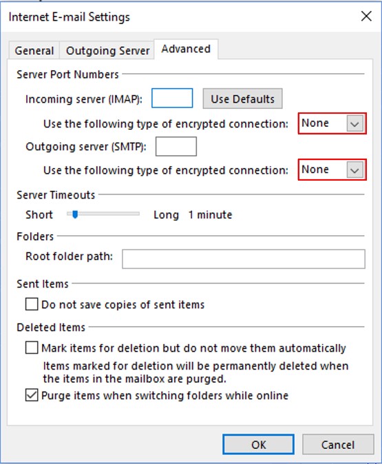 outlook internet email setting arrow 4