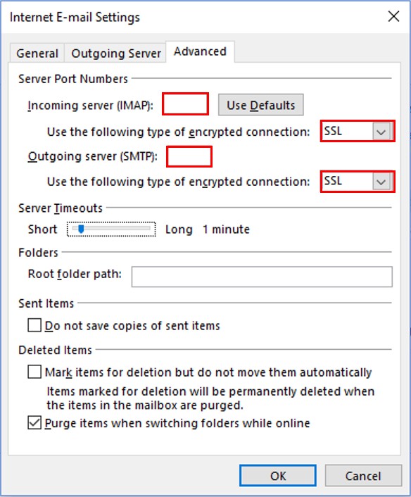 outlook internet email setting arrow 3