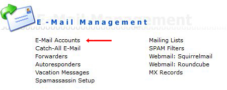 directadmin email management email account