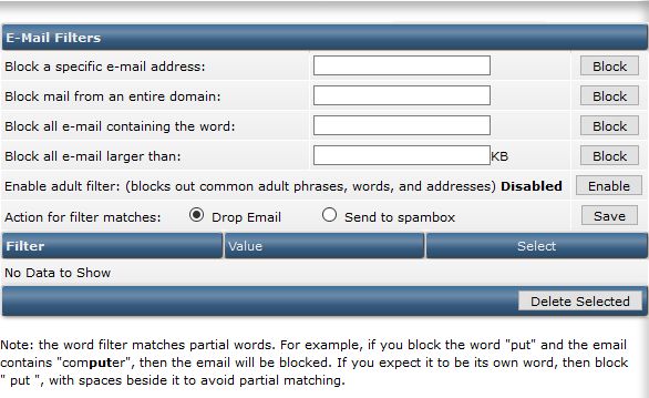 directadmin spam filter 1