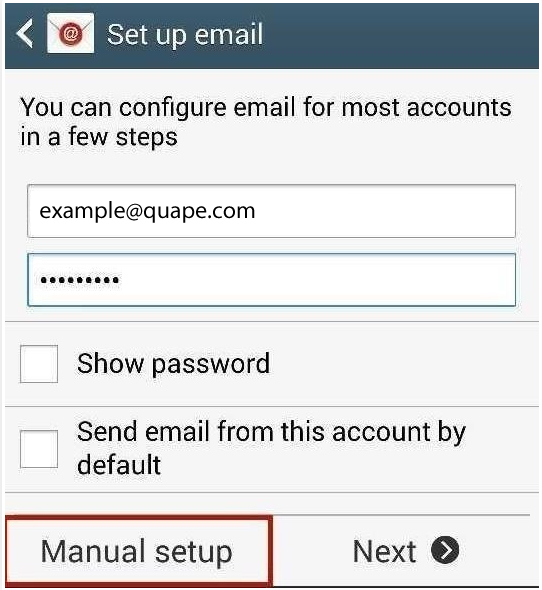 android setup email