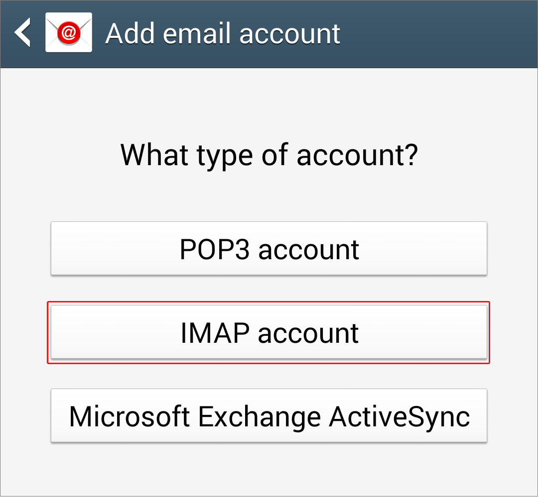 android email account type