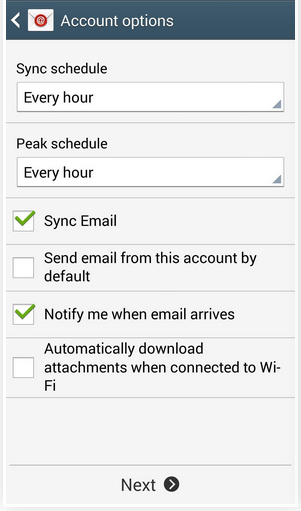 android email account options