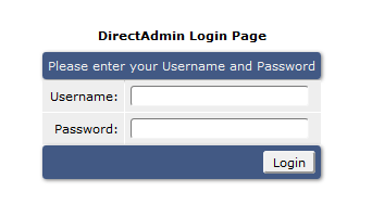 login page directadmin