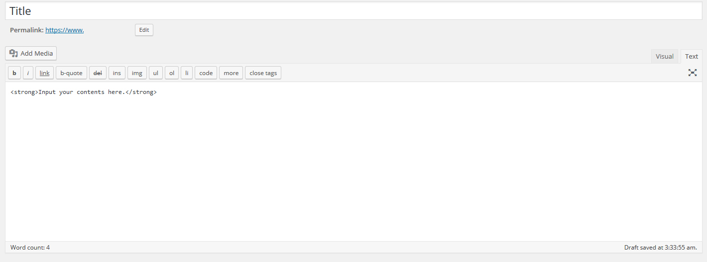 wordpress add post text