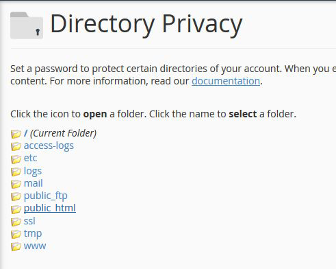 cpanel directory 1