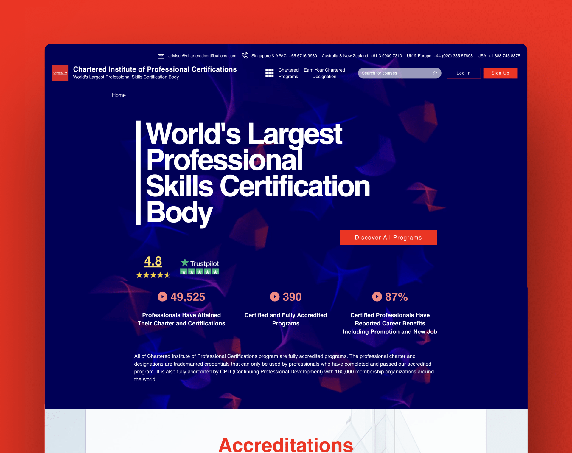 Chartered Institute of Professional Certifications project by QUAPE