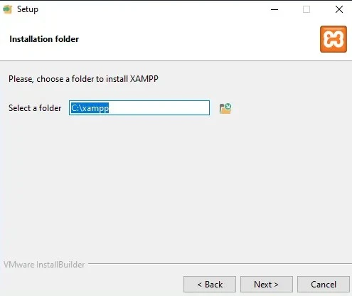 install folder for xampp