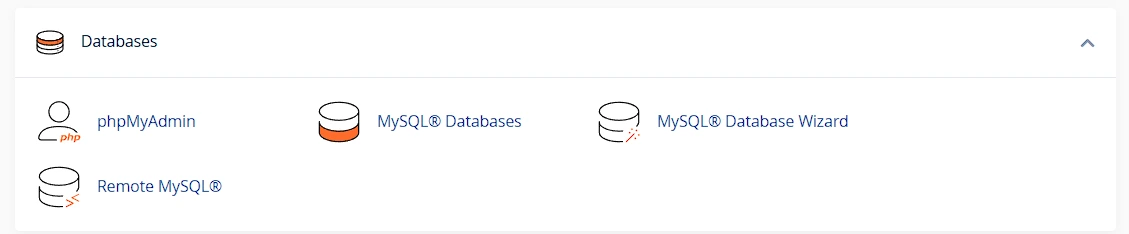 database tools in cpanel
