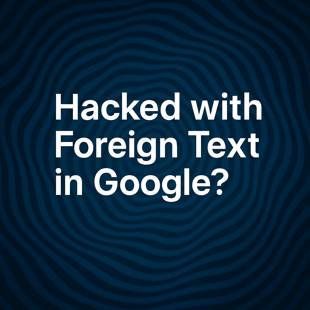 #1 Hacked with Foreign Text in Search Engine