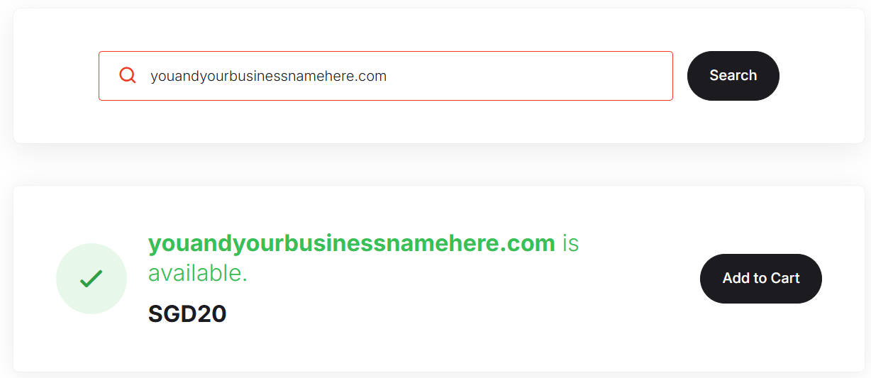 step two on how to register a domain