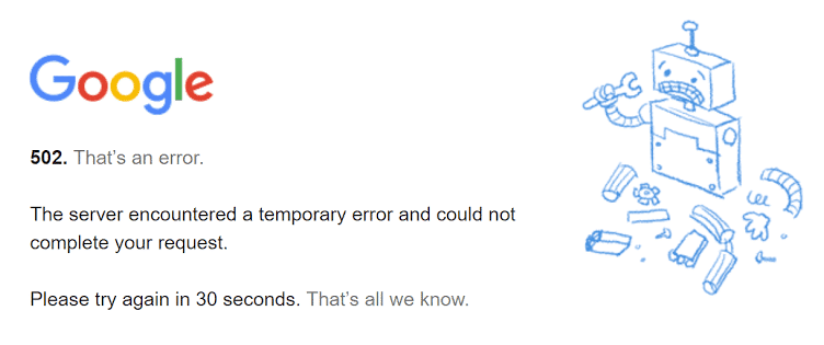 What is Error 502?
