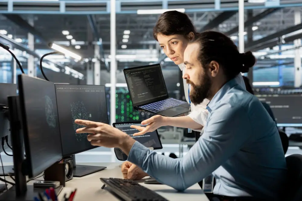two people looking for best domain extensions for it industry in their company