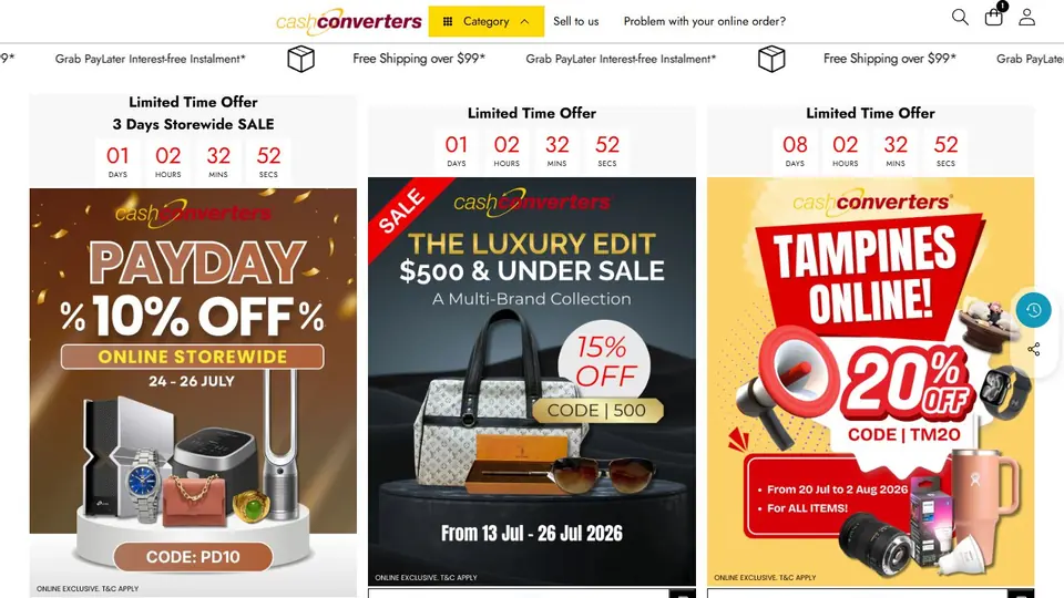 Current Cash Converters Singapore website preview