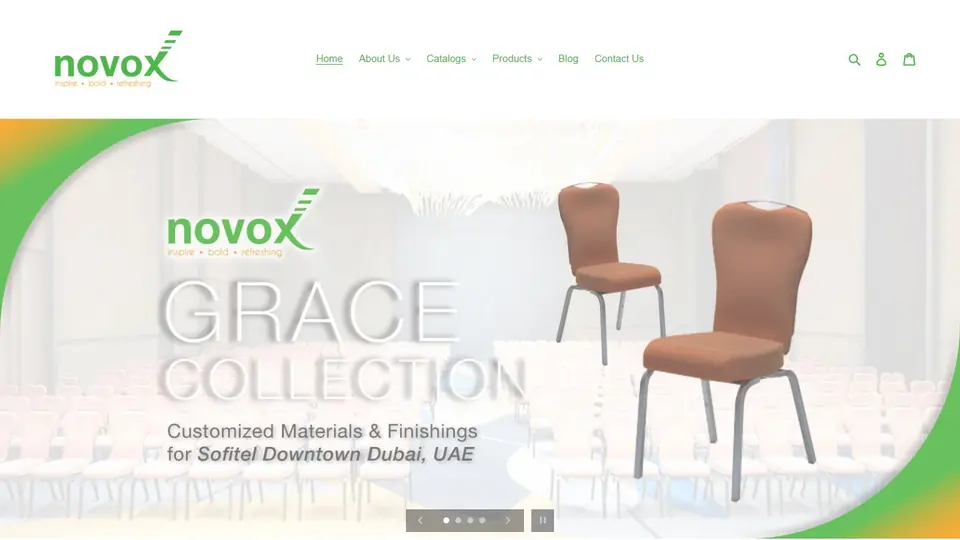 Current Novox website preview