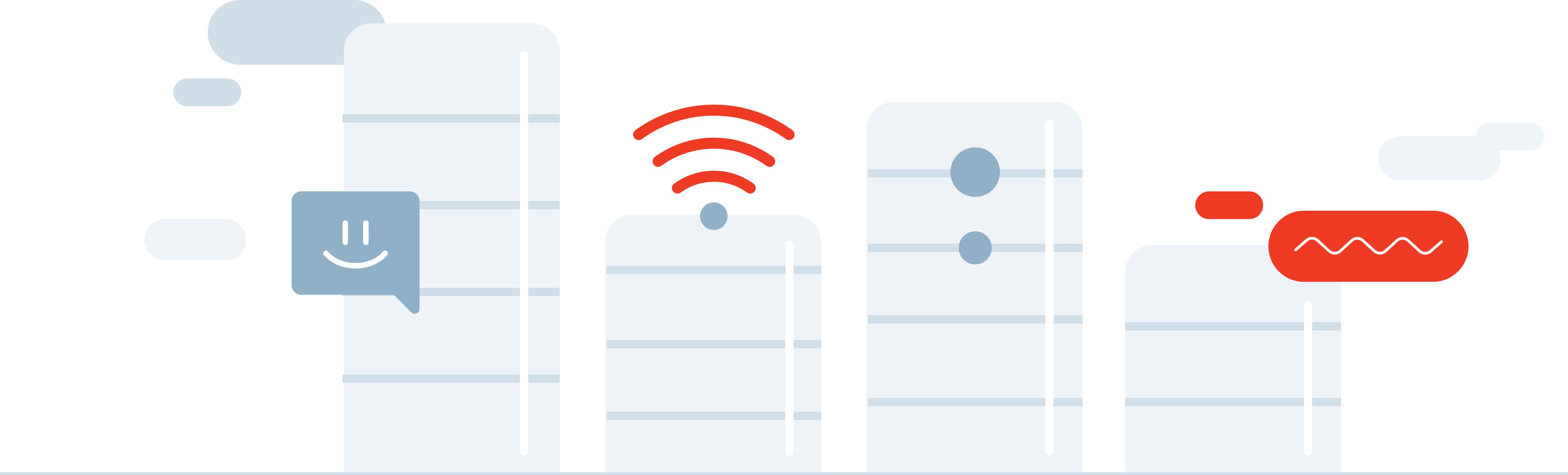 Illustration of connected server infrastructure