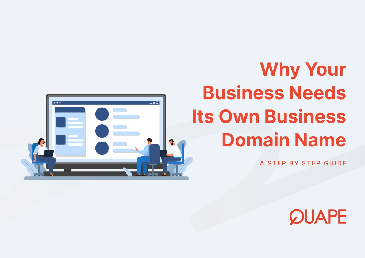 a laptop to sign up business domain name