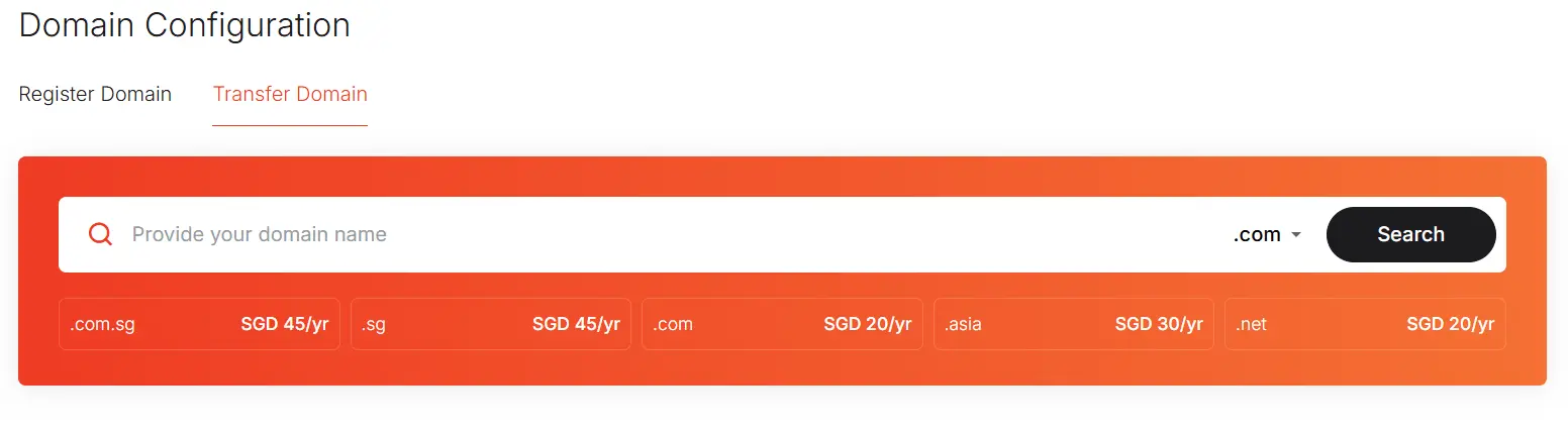 how much do domain transfer costs